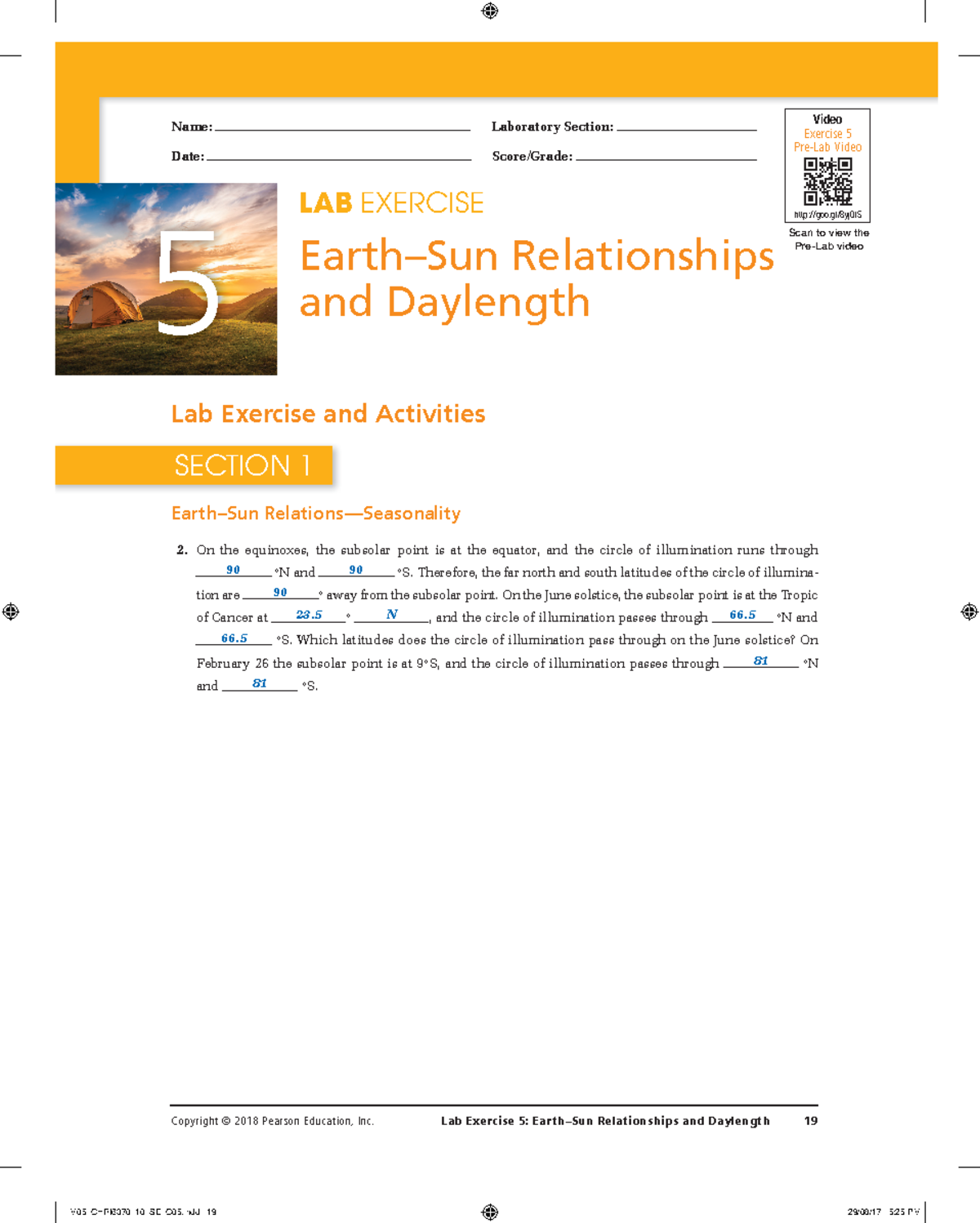 Earth–Sun Relationships Scan Daylength - Copyright © 2018 Pearson ...