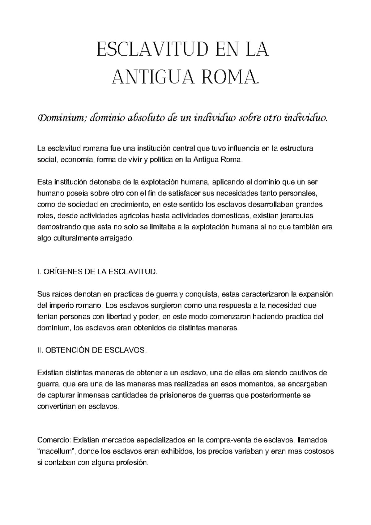 Datos Sobre La Esclavitud En Roma EL IMPERIO ROMANO | BLOG DE MERY