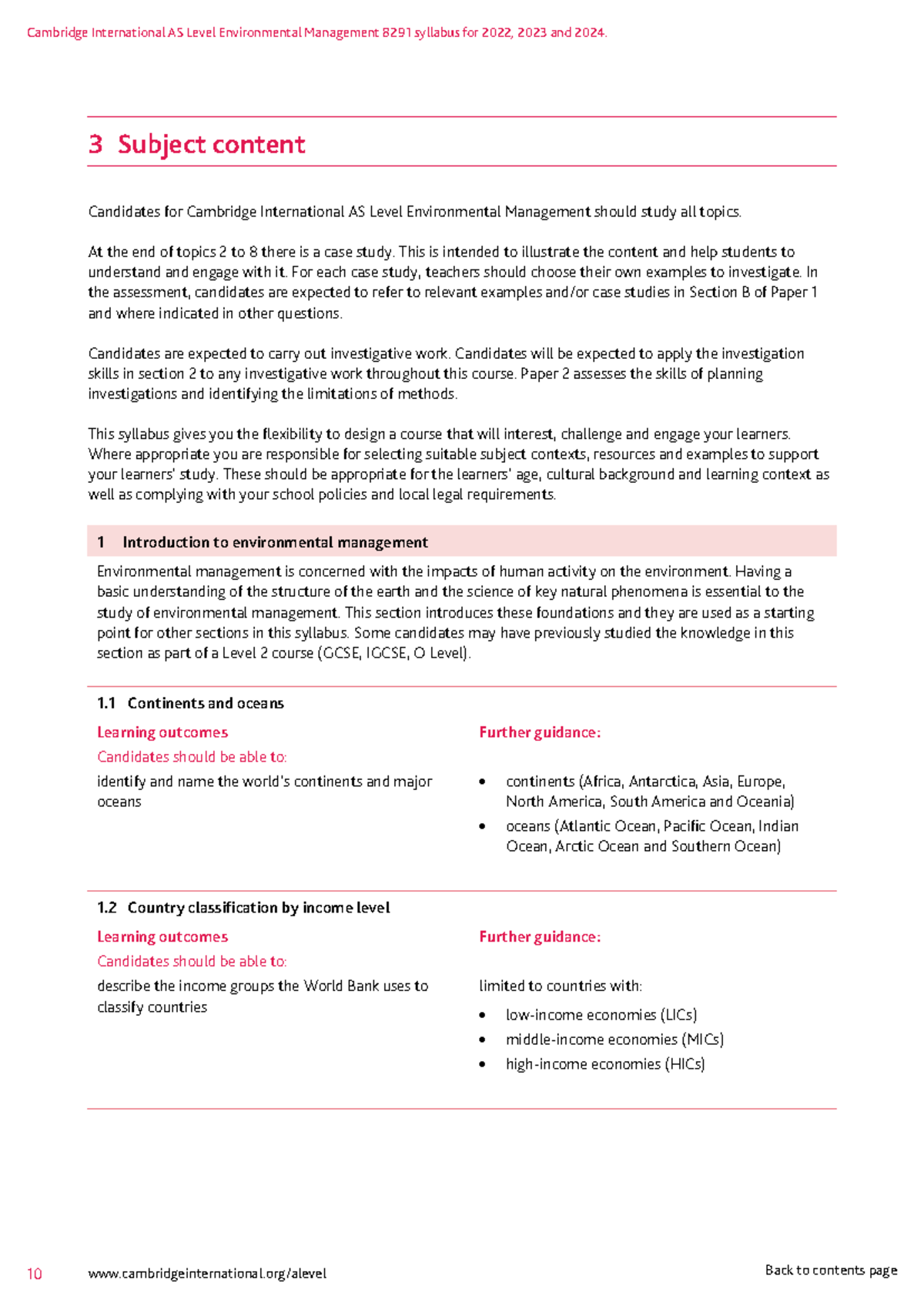 Cambridge International AS Level Environmental Management 8291 Syllabus ...