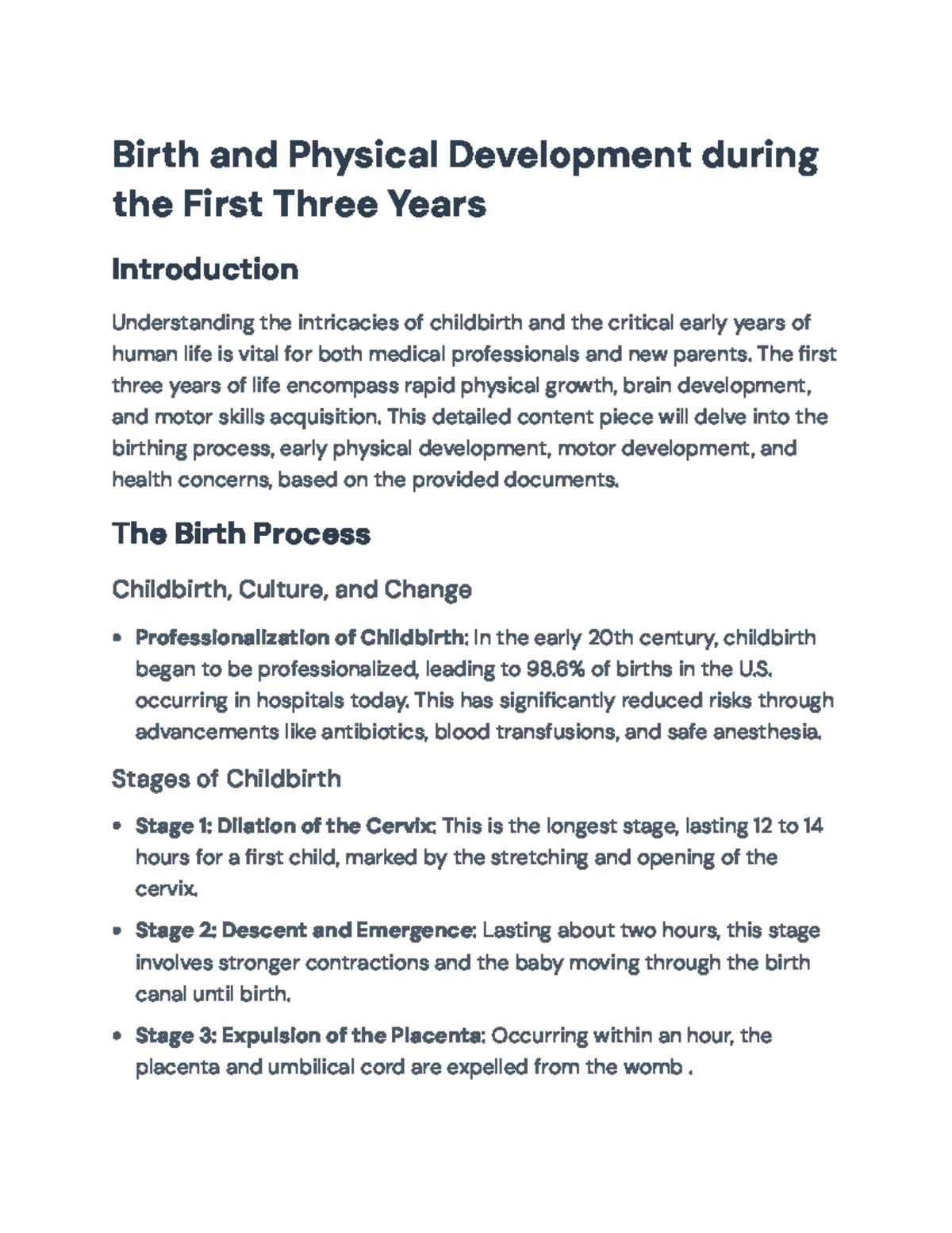 Child Development Insights: Birth to Age Three Overview - Studocu
