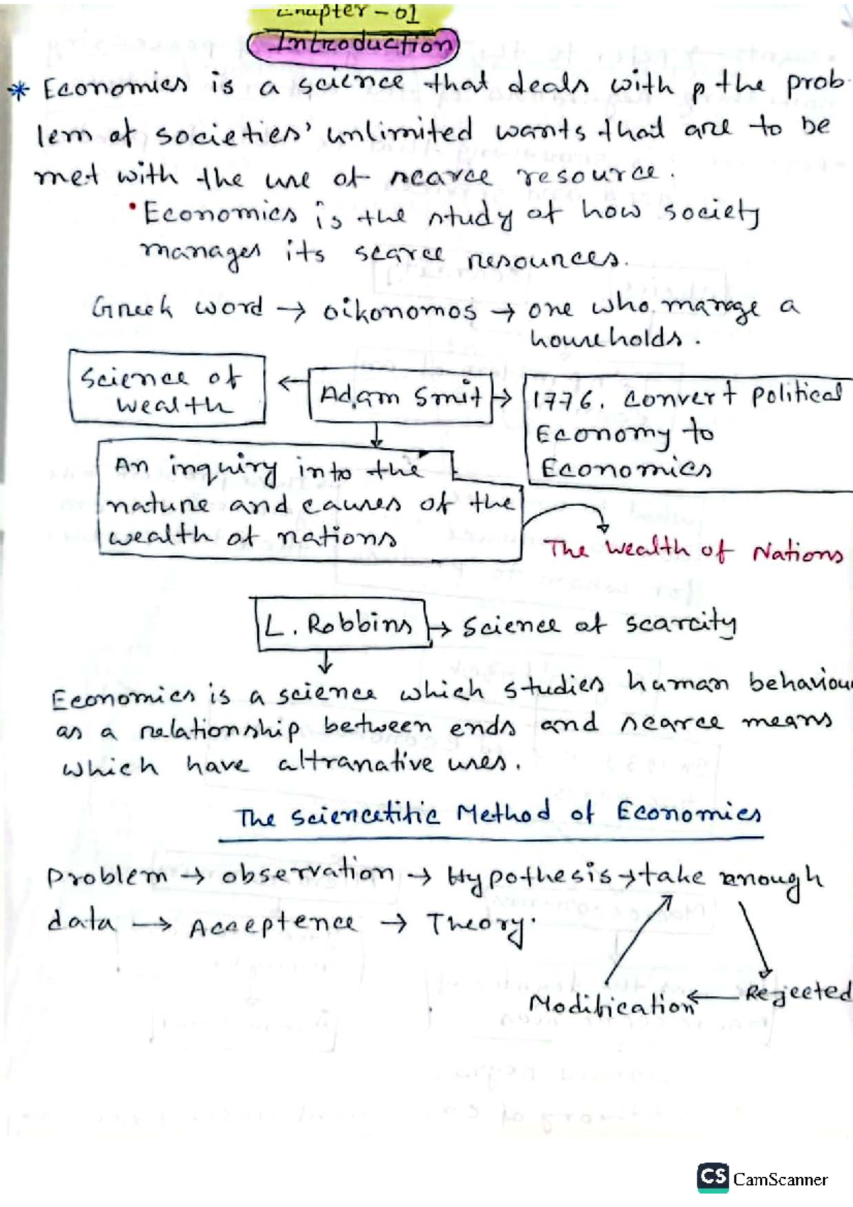 Microeconomics Lecture Notes (Chapter 01) - Introduction to Economics ...
