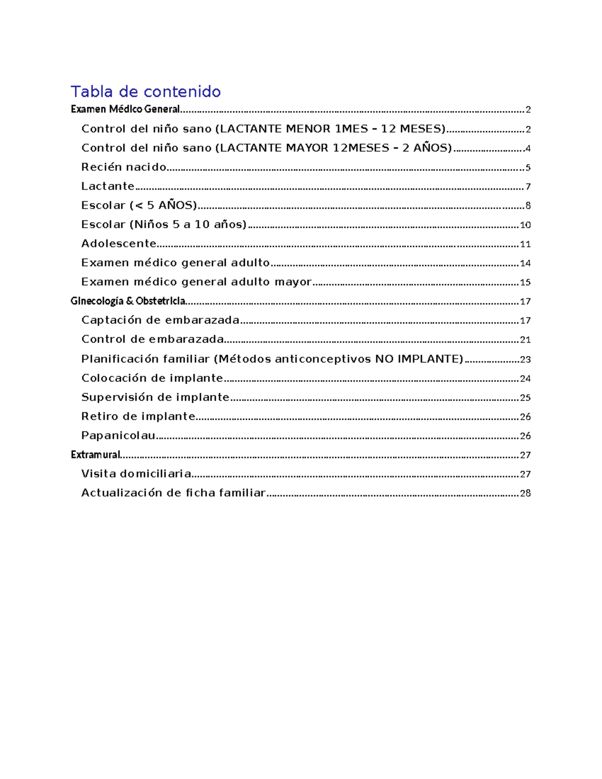 Examen Médico General: Control de Salud Infantil y Adulto (Códigos Z000 ...
