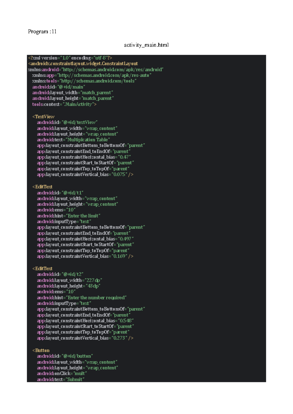 Android Programming - MainActivity Methods and UI Layouts - Studocu