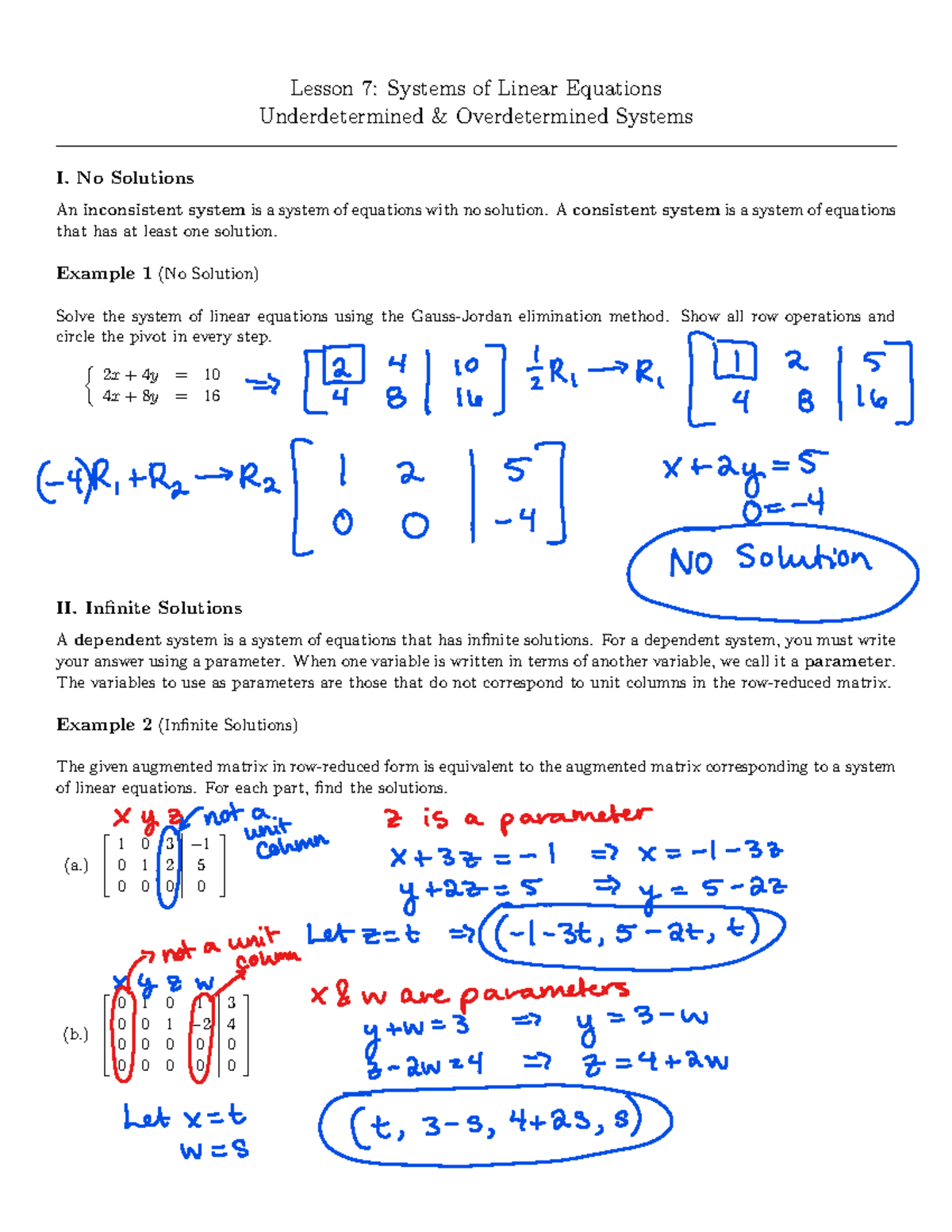 Lesson 7: Exploring Systems of Linear Equations (Math 123) - Studocu