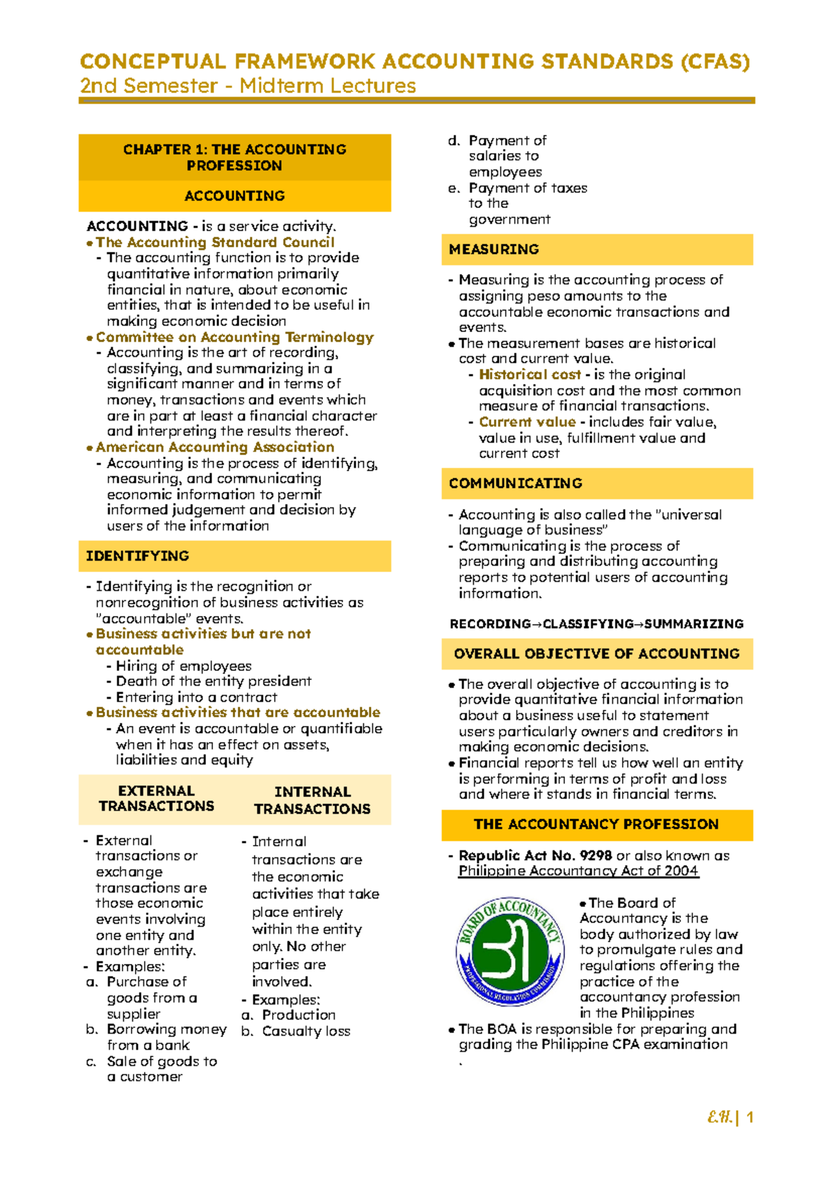 Conceptual Framework AND Accounting Standards (CFAS) - CONCEPTUAL ...
