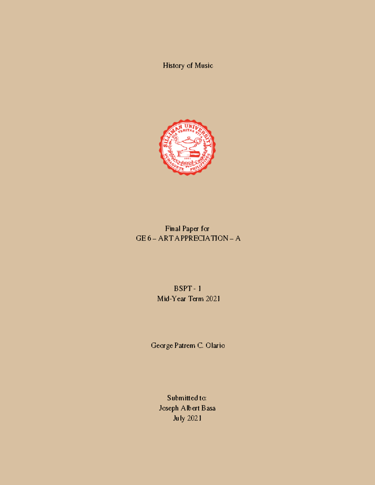 Sample-Paper - read it carefully - Final Paper for GE 6 – ART ...
