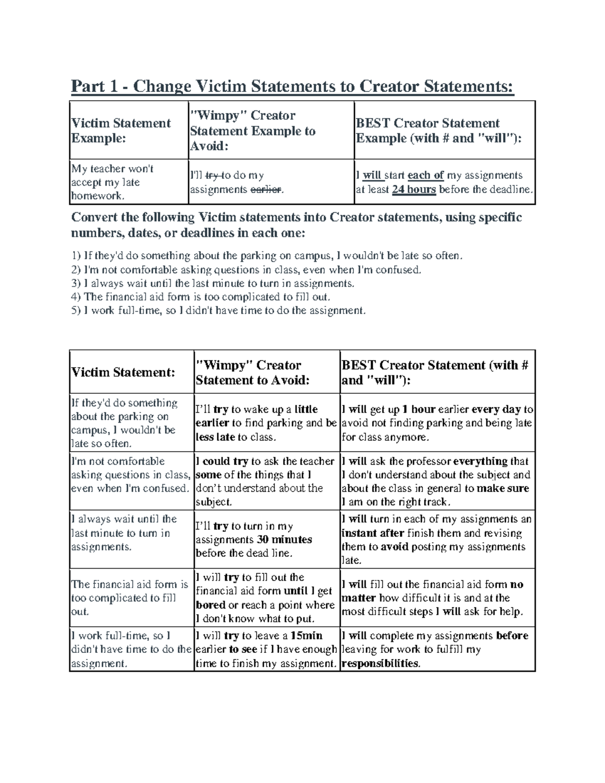 M03 - Project A: Transforming Victim Statements & Wise Choice Process ...