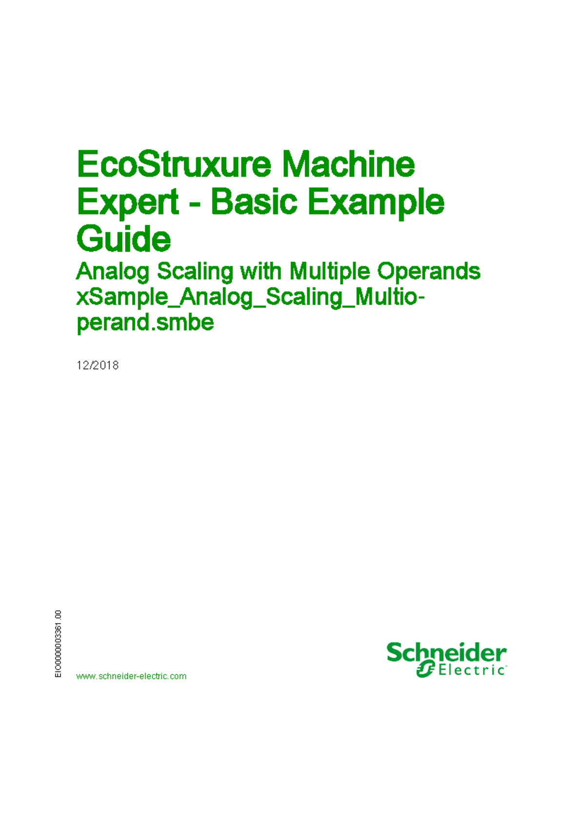Analog Scaling with Multiple Operands Ecostruxure machine expert basic ...