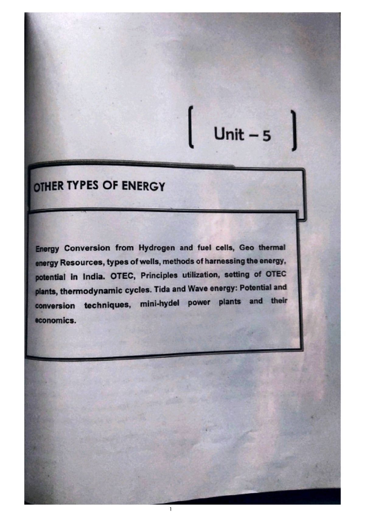 Unit 5 RES - Book pdf - OTHER TYPES OF ENERGY Unit- Energy Conversion ...