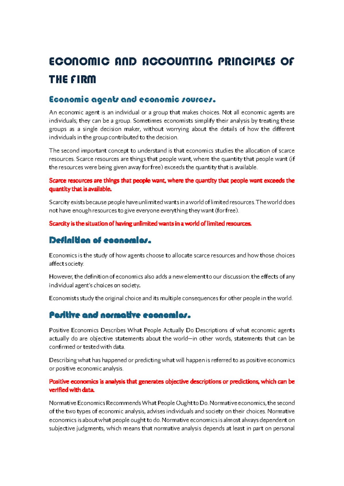 ECON 101: Principles of Economic Agents and Resource Allocation - Studocu