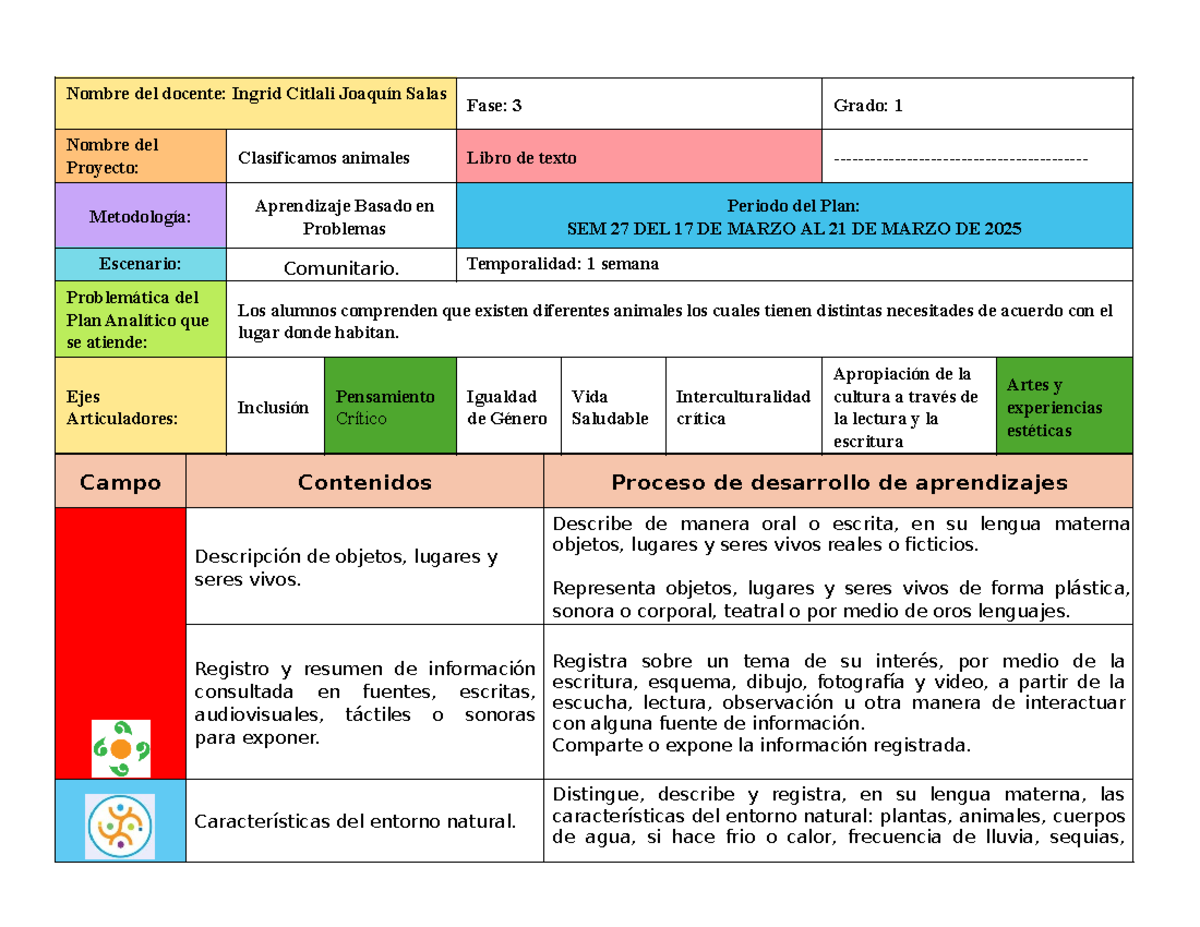 Proyecto SEM 27: Clasificación de Animales (17-21 Marzo 2025) - Document Preview