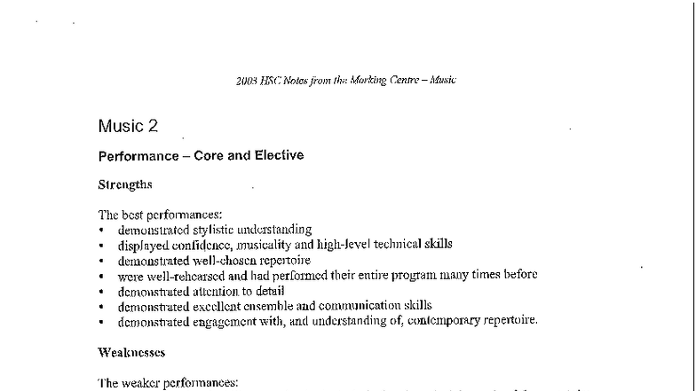 Music 2 HSC 2003 Marking guidelines - 2003 HSC Notes from the Marking ...
