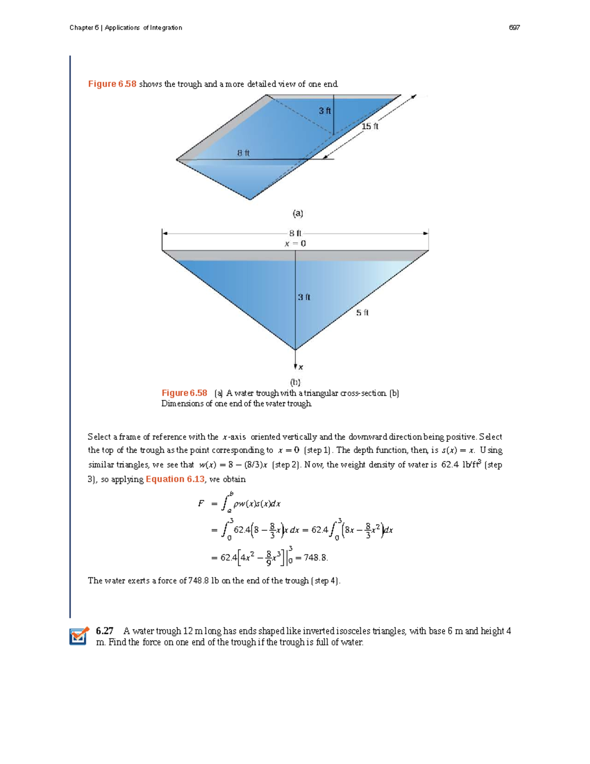 Chapter 6: Applications of Integration - Water Trough Analysis (Calc 1 ...