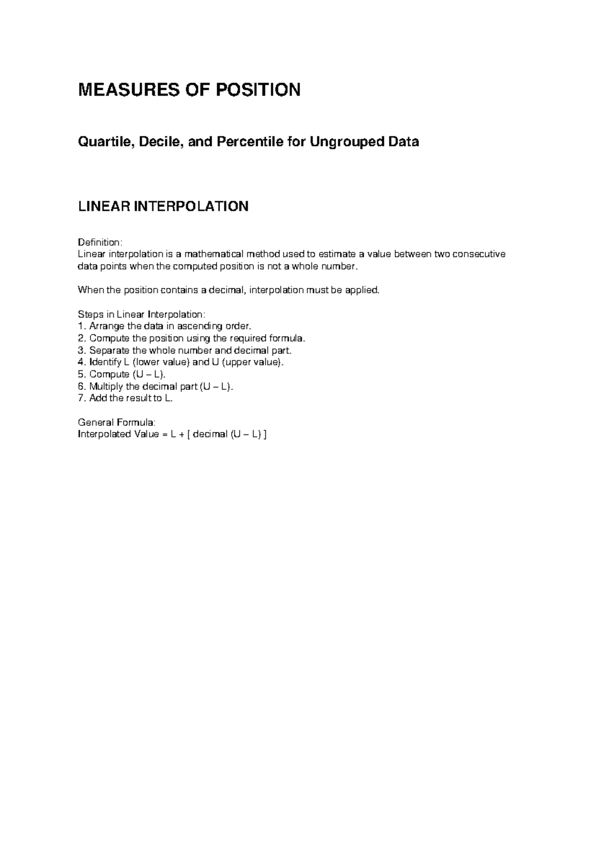 MEASURES OF POSITION: Quartiles, Deciles, and Percentiles Explained ...