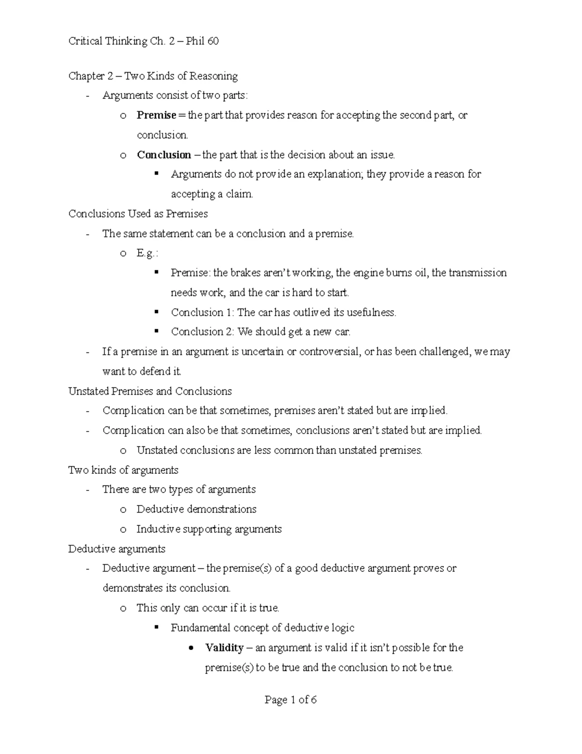 Chapter 1 - Critical Thinking and Beliefs: Class Notes - Studocu