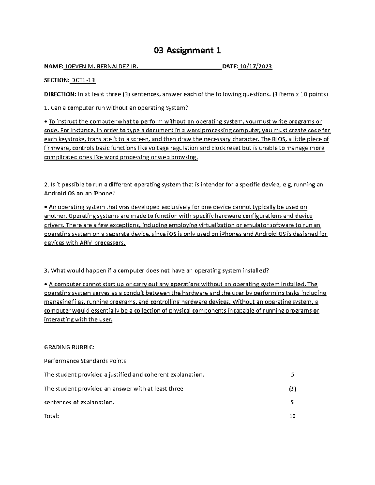 03 Assignment 1: Understanding Operating Systems and Their Functions ...
