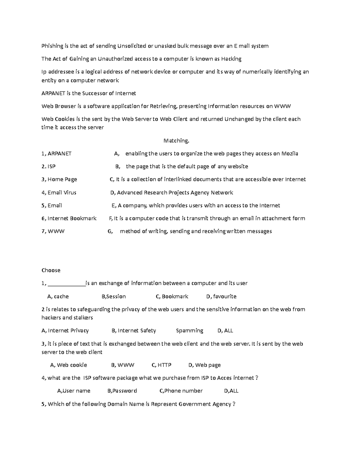 Final Exam 2015 - Cybersecurity and Internet Fundamentals Study Guide ...