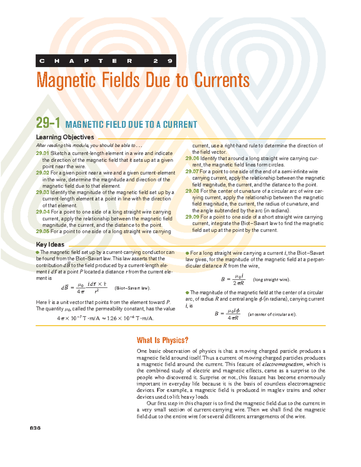 Ch 29-1: Magnetic Fields Due to Currents - Key Concepts and ...
