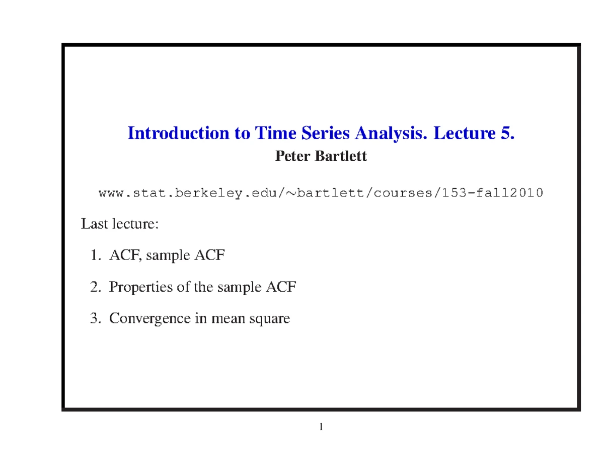 Lecture 2c Extremevalue Analysis - Extreme value analysis General ...