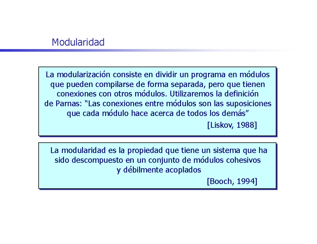 01 04 Modularidad - Apuntes quimica - Ingeniería del Software Modelo ...