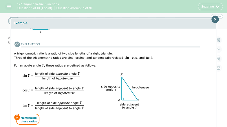 Aleks - Suzanne Benni - 12.1 Trigonometric Functions Quiz Analysis ...