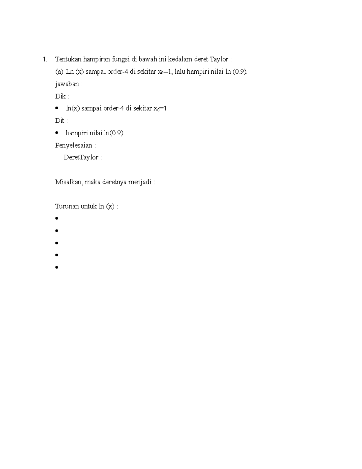 Contoh Soal dan Pembahasan Deret Taylor dan Polinom Maclaurin - Document Preview