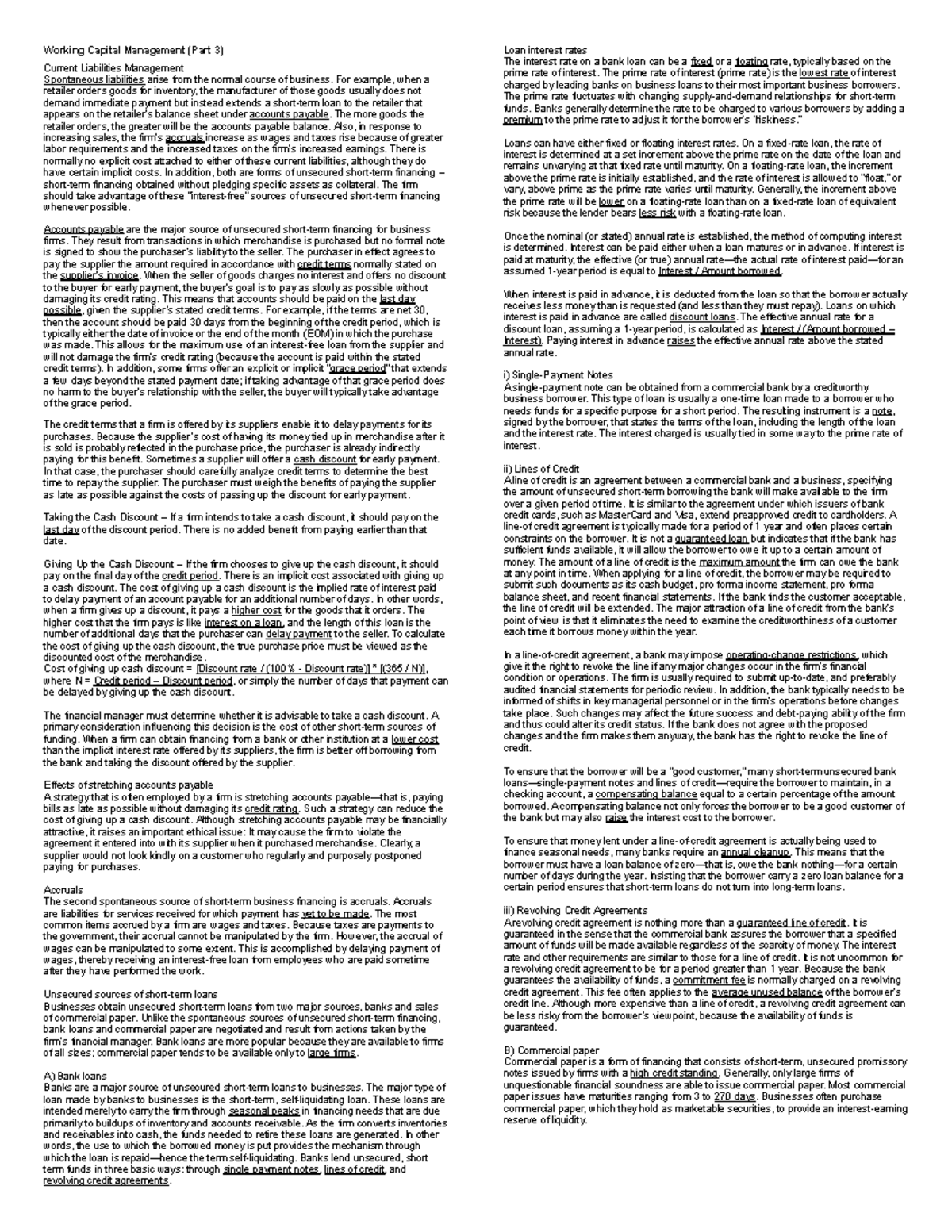 Current Liabilities Management: Working Capital Management (Part 3 ...