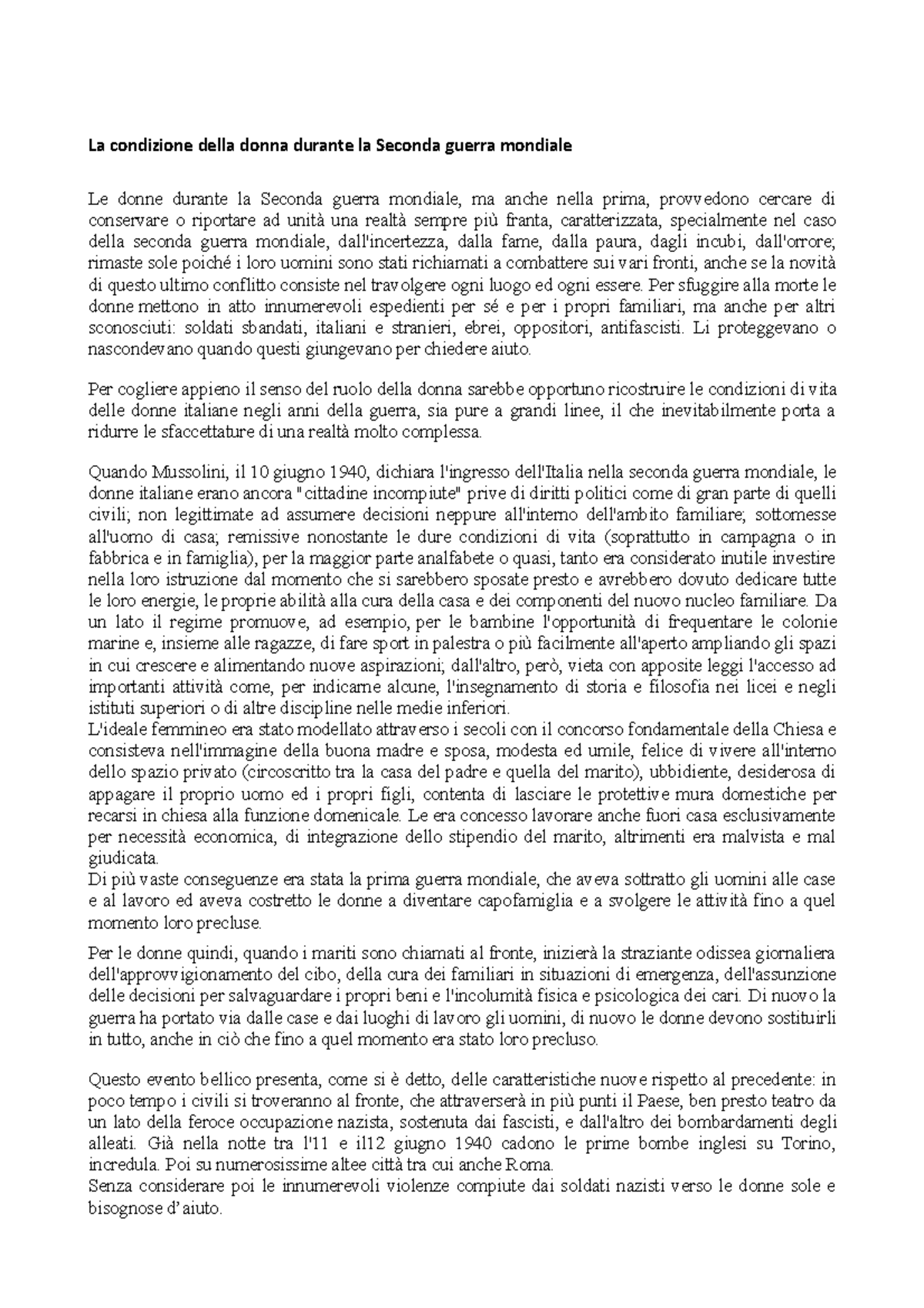 Il ruolo delle donne nella Seconda guerra mondiale: sfide e resistenza ...