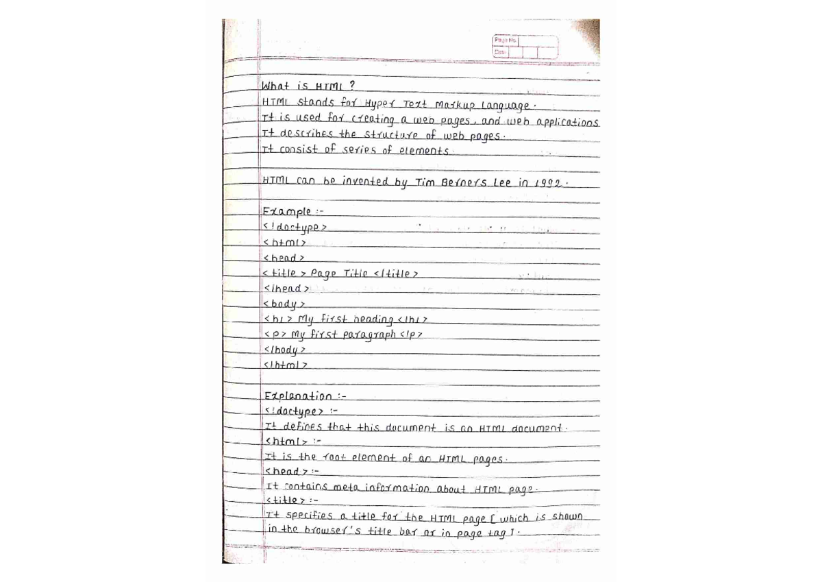 HTML Notes: Understanding Structure, Elements, and CSS Basics - Studocu