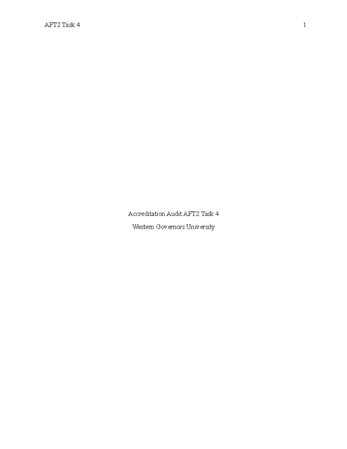 AFT2 Task 4 - Accreditation Audit Compliance Review Report - Studocu