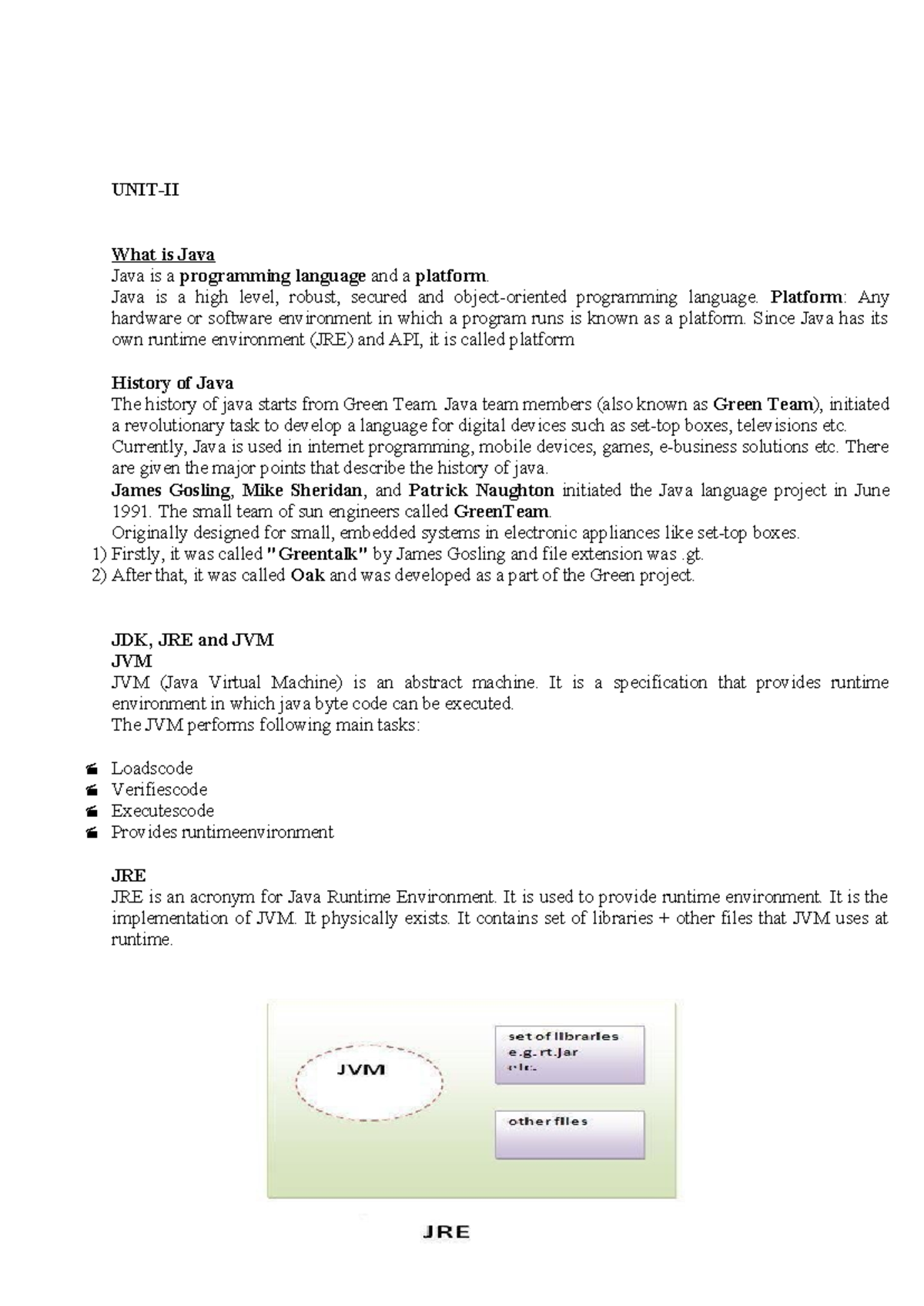 WP Course File 2022-22 2 - UNIT-II What is Java Java is a programming ...