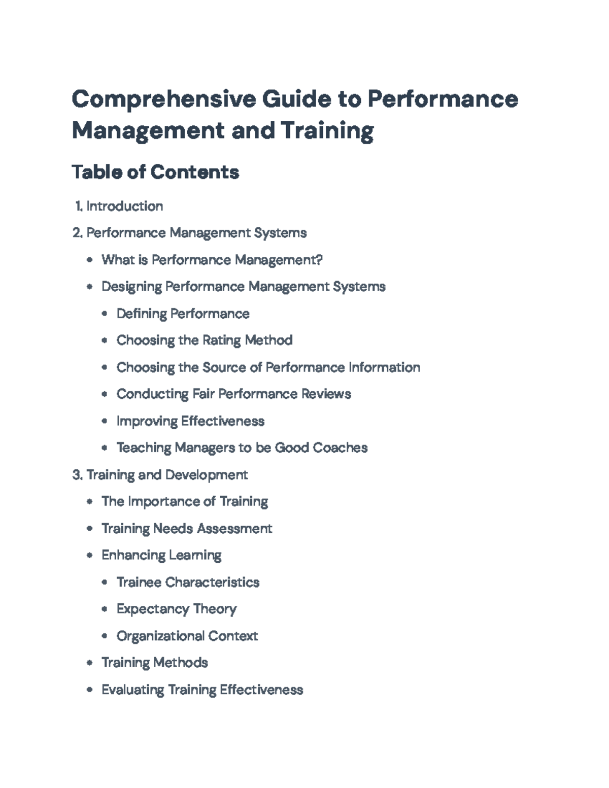 Comprehensive Guide to Performance Management & Training Systems ...