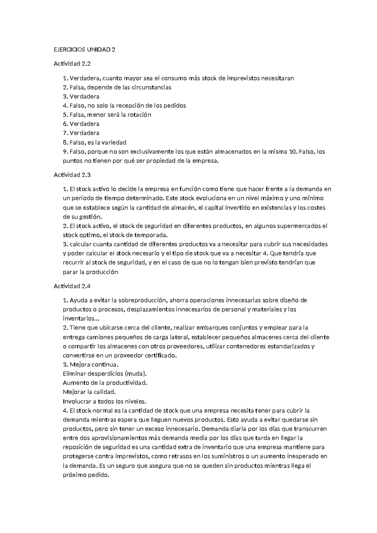 Ejercicios Unidad 2 - Resumen y Conceptos Clave de Inventarios - Studocu