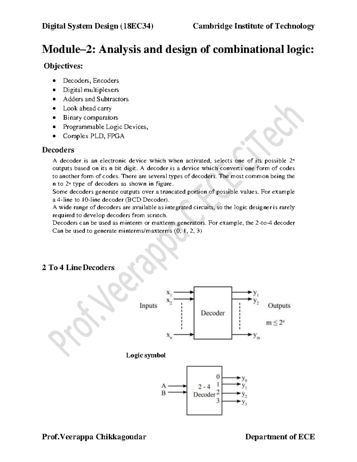 1732984-Module-2 DSD: Combinational Logic Analysis Notes - Studocu