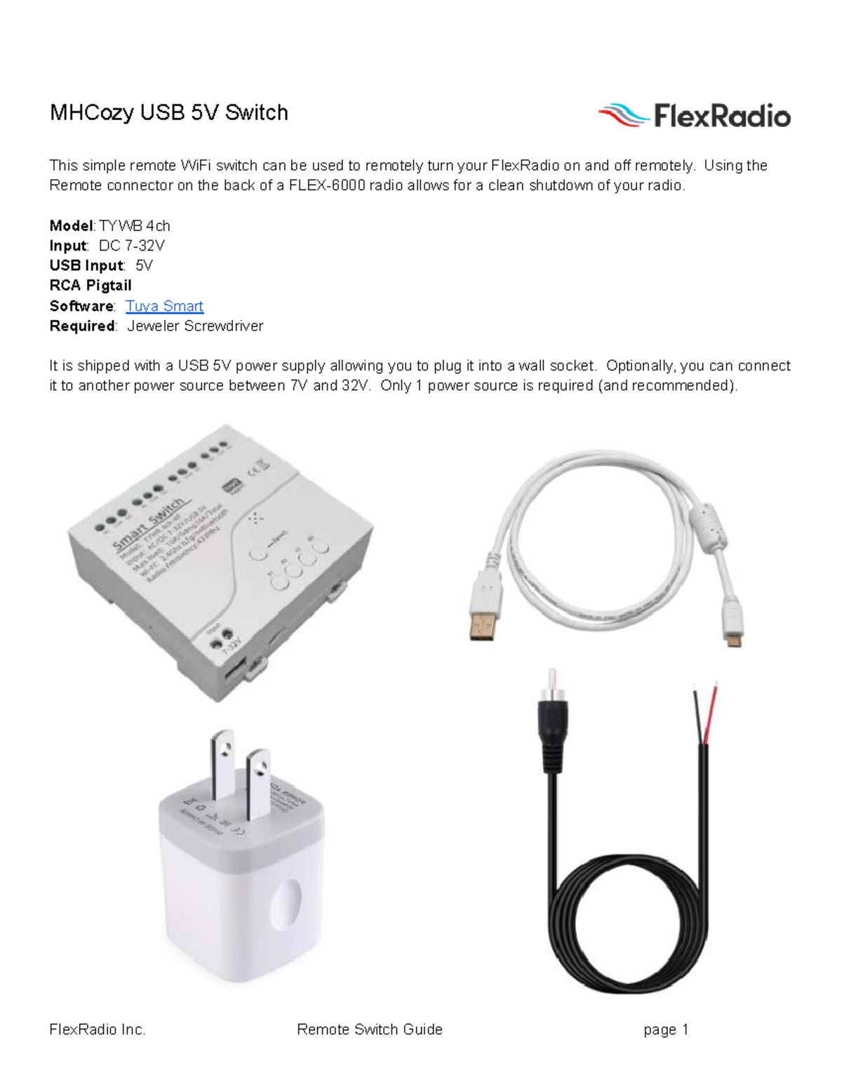 MHCozy USB 5V Remote Switch Setup Guide for FlexRadio - Studocu