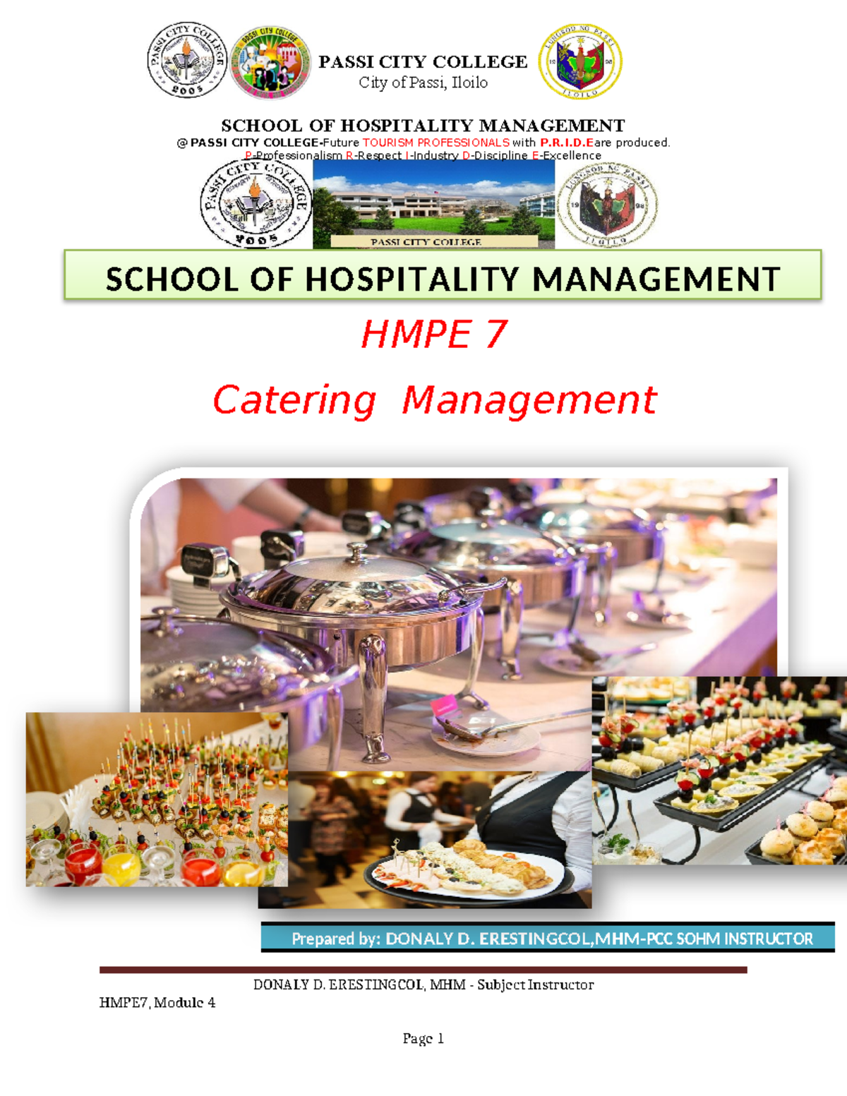 Catering Management Strategies: HMPE 7 Module 4 - Marketing and ...