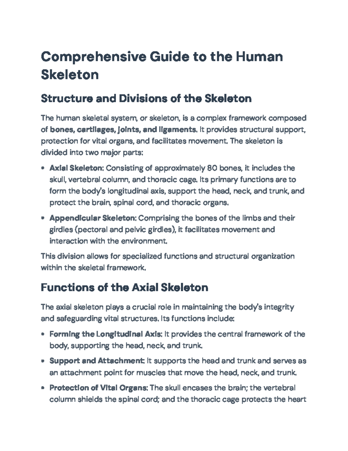 Comprehensive Guide to Human Skeleton Structure & Functions (BIO 101 ...
