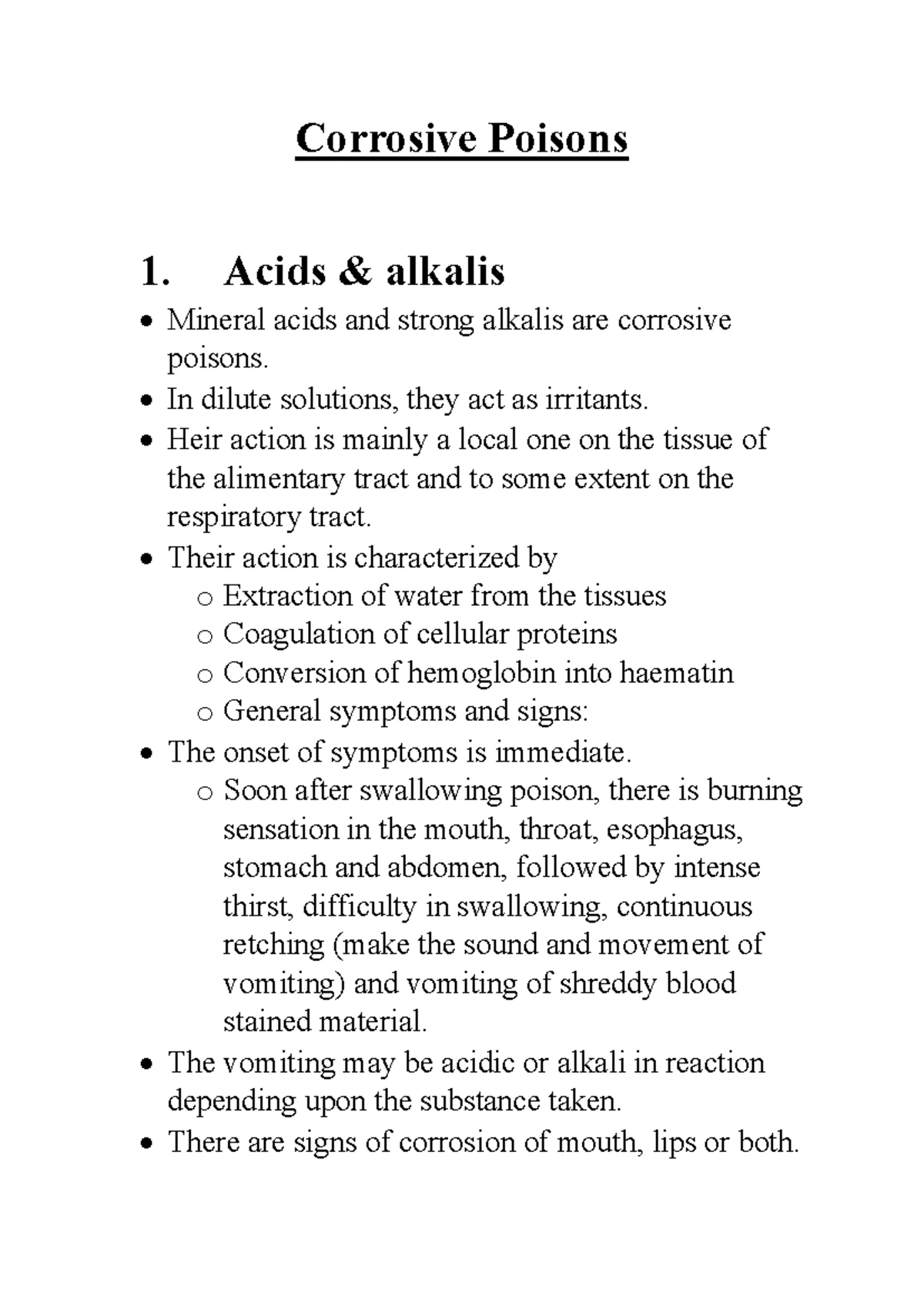 Toxicology Classification: Modes of Action and Examples - Studocu