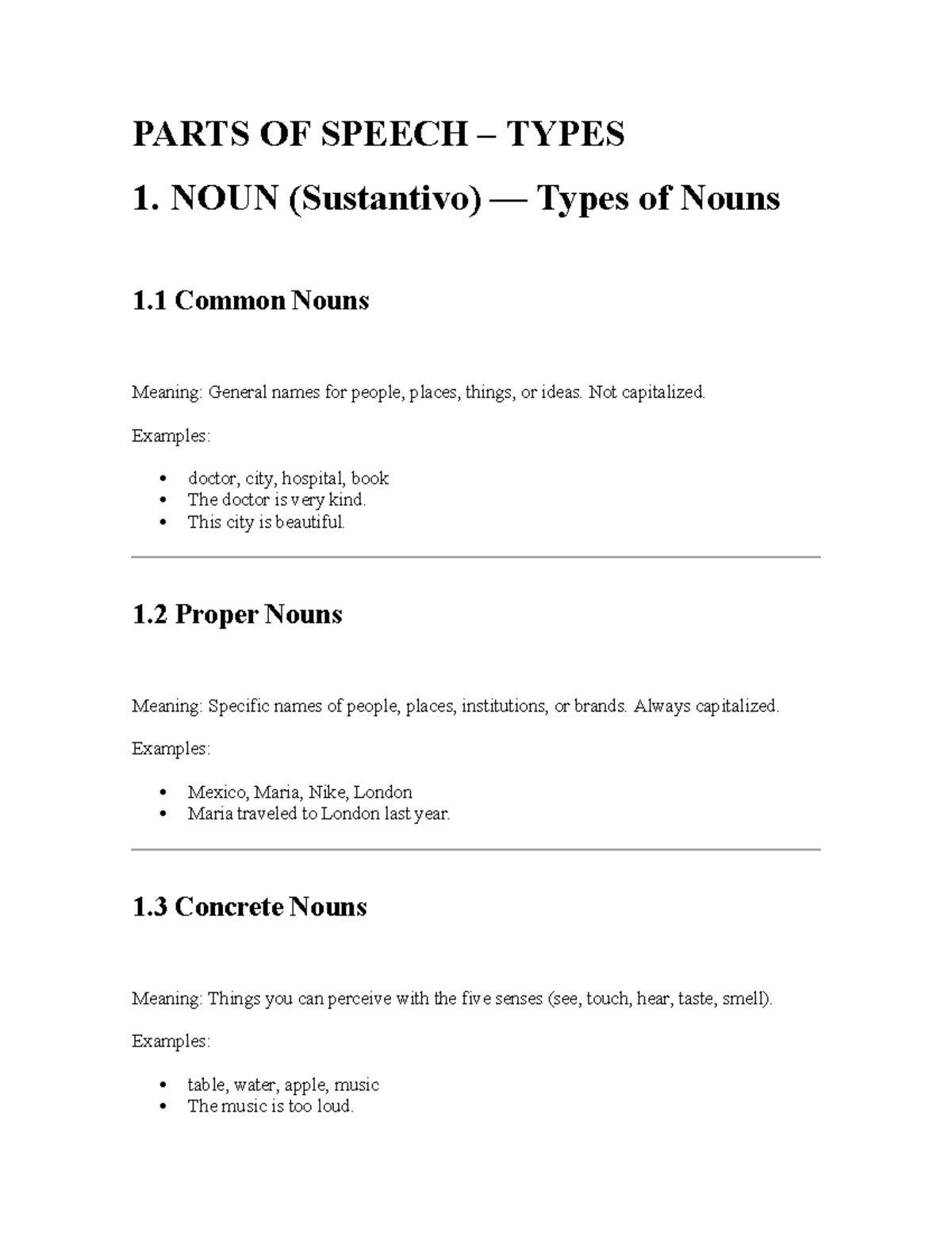PARTS OF SPEECH TYPES: NOUNS, ADJECTIVES, VERBS & MORE (ENG 101) - Studocu
