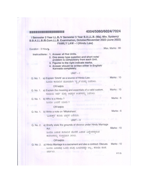 4010 - Property Law - Question paper - Unit - I Unit - II March / April ...