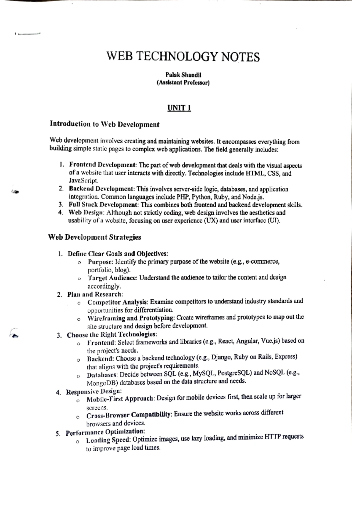 OOSD Unit 2 - nice docss - 1 UML Unified Modelling Language It is a ...
