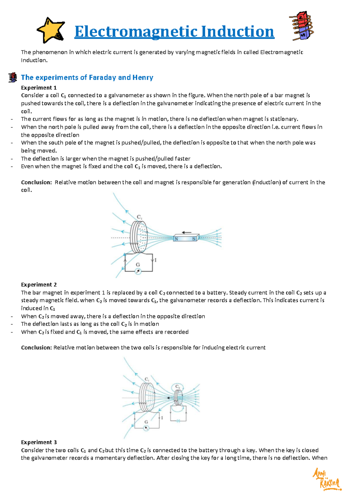 Electromagnetic Induction (EMI) - Short Notes for Board Exam - Studocu