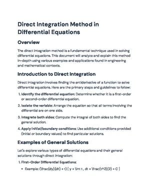 Method of Direct Integration - Worksheet 1.1 (Math 101) - Studocu