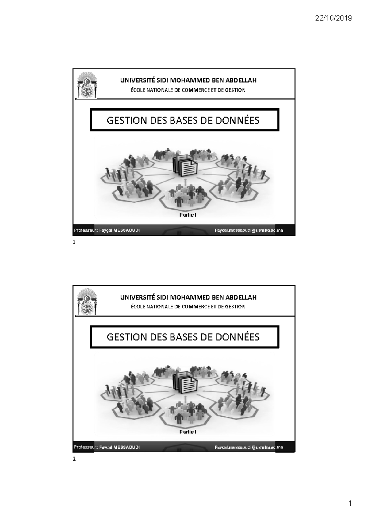 Gestion des Bases de Données - Partie I: Introduction et Méthodologie ...