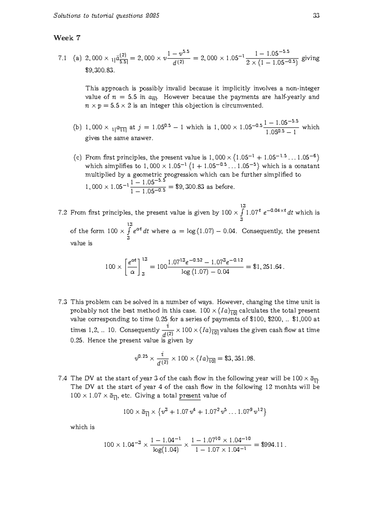 Week 7 Tutorial Solutions 2025: Detailed Problem Explanations - Studocu
