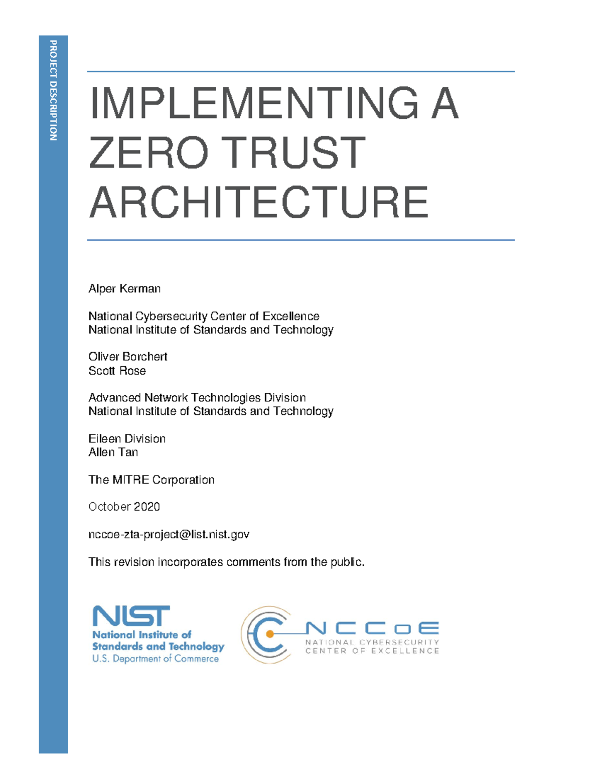 Zta project description final - IMPLEMENTING A ZERO TRUST ARCHITECTURE ...