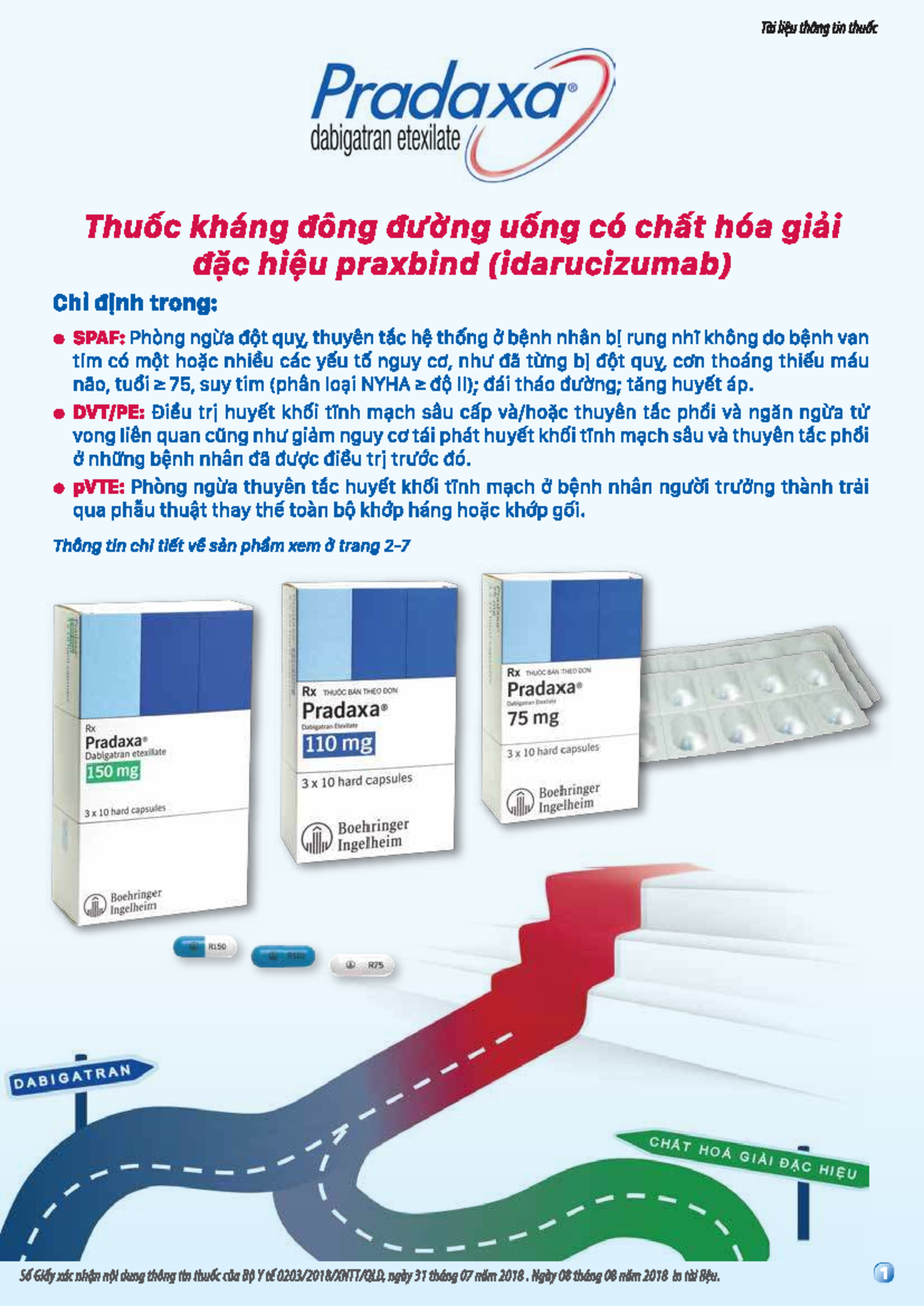Tài liệu thông tin thuốc PRADAXA (Dabigatran etexilate) và PRAXBIND ...