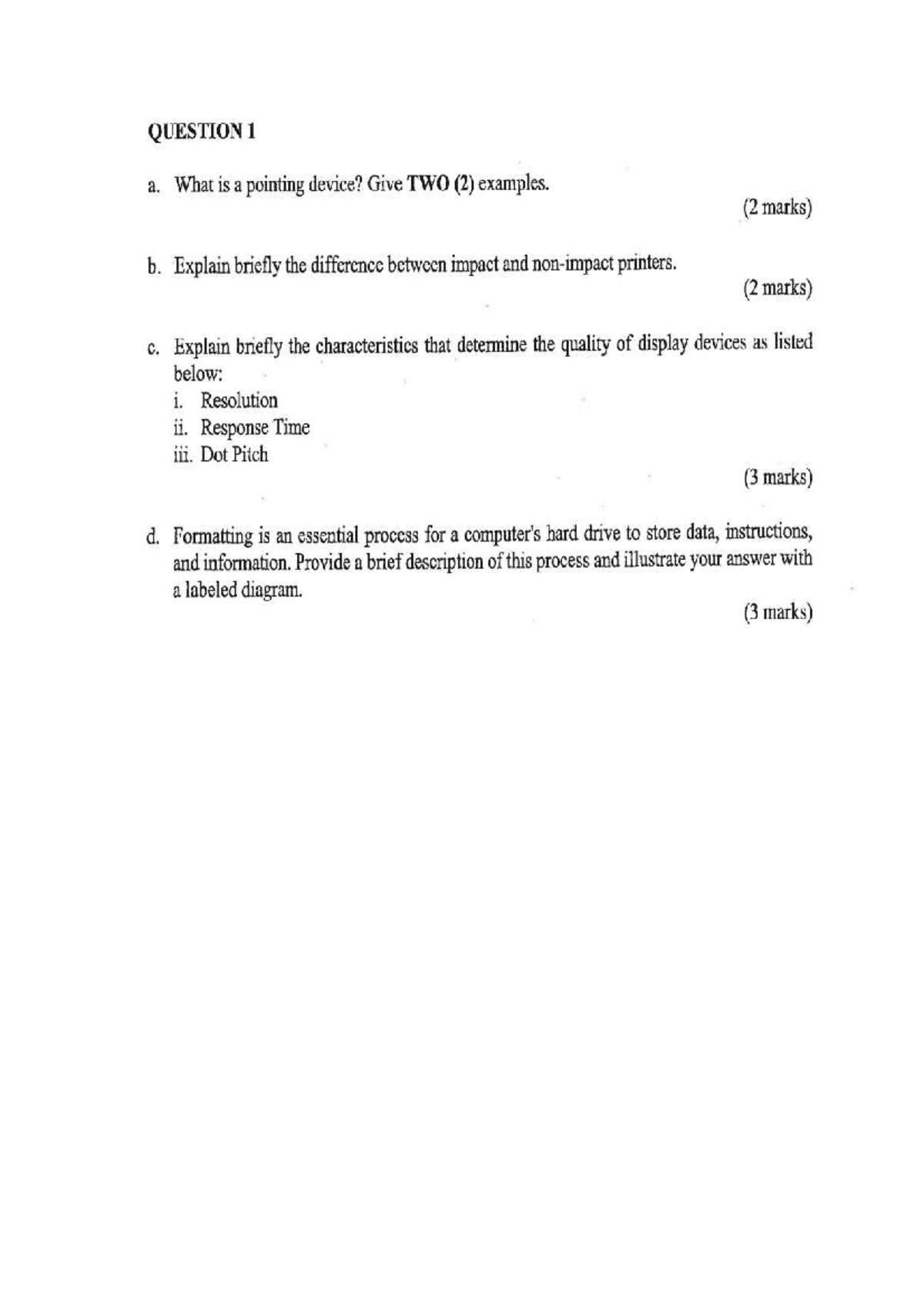 PYQ Final Exam 1 - Computer Applications Questions and Answers - Studocu