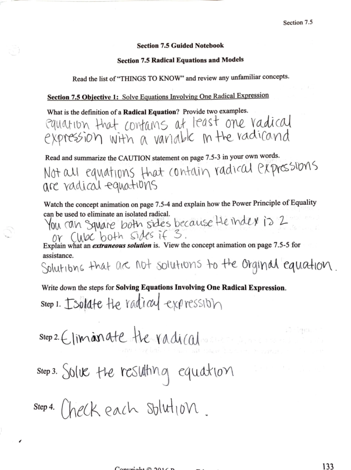 M144 Ex 3 Answers - MATH 144: Exam 3 Review Answers 1.) y 5x