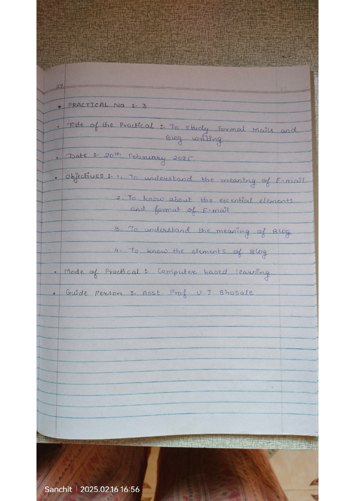 Communications Practical 3: Formal Mails & Blogging Essentials - Studocu